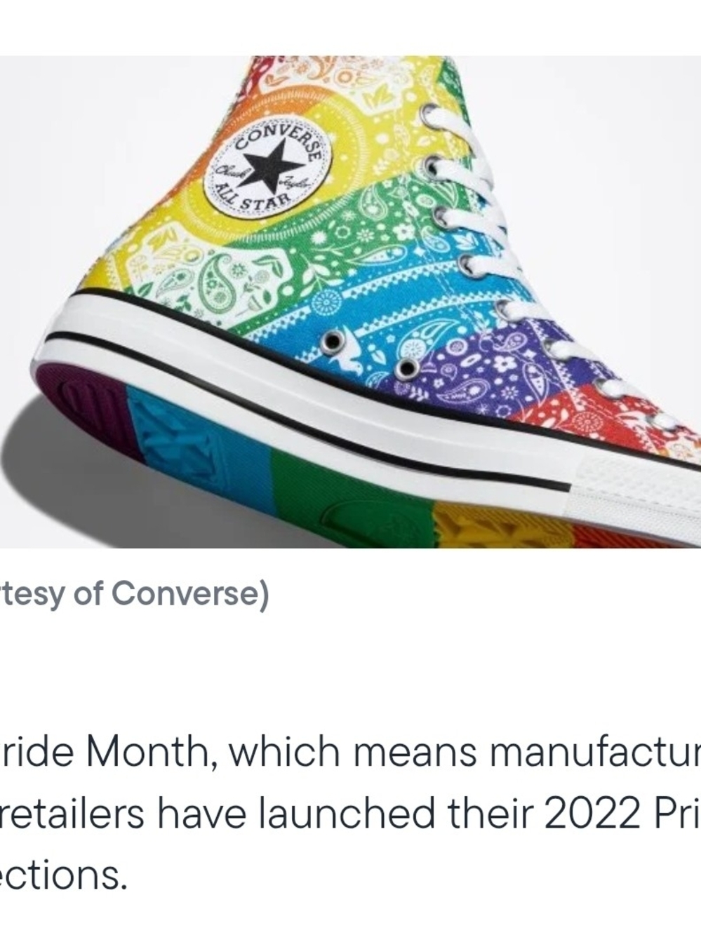 Converse Custom High Top Sneakers - Rainbow Bandana Print
